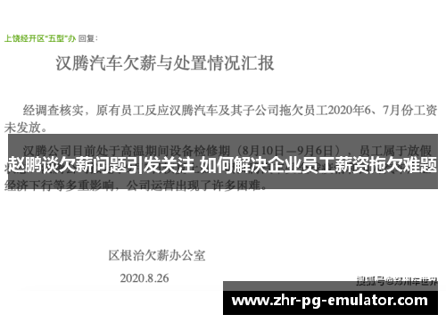 赵鹏谈欠薪问题引发关注 如何解决企业员工薪资拖欠难题